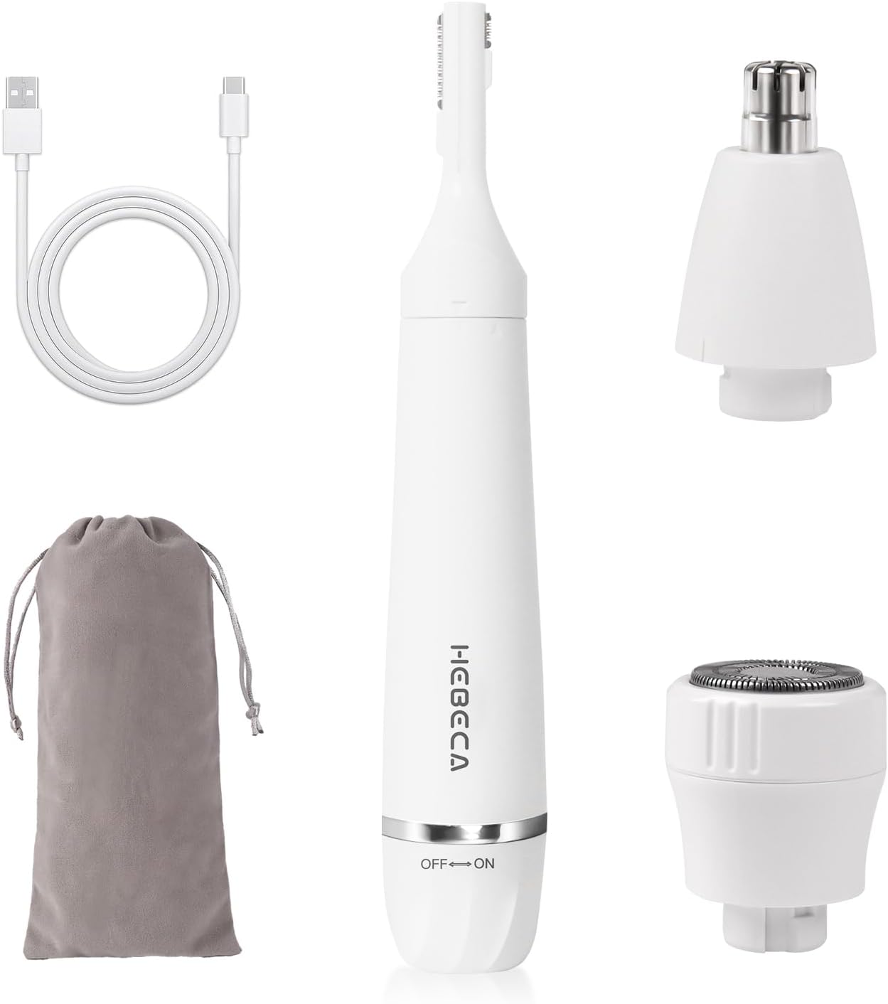 Rechargeable 3-in-1 Electric Trimmer – Face, Nose & Eyebrow Grooming Kit