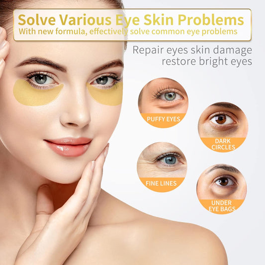 24K Gold Under Eye Mask – Collagen Gel Patches